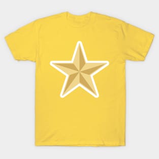 Gold Star Sticker design vector illustration. Star icon design concept. Success award or ranking award star sticker vector design. T-Shirt